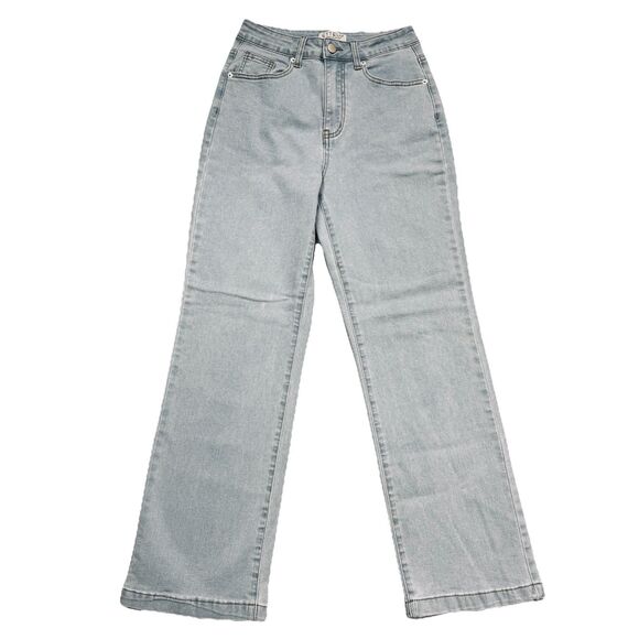 Ettelo High Rise Trouser Jeans 4 (26x28) Blue Light Wash Denim Stretch Womens - Picture 2 of 9